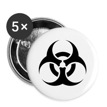 Biohazard - Buttons large 2.2''/56 mm (5-pack) - white - Front