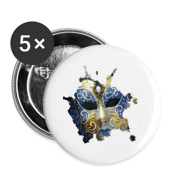Mask for every masked ball at Carnival in Venice - Buttons large 2.2''/56 mm (5-pack) - white - Front