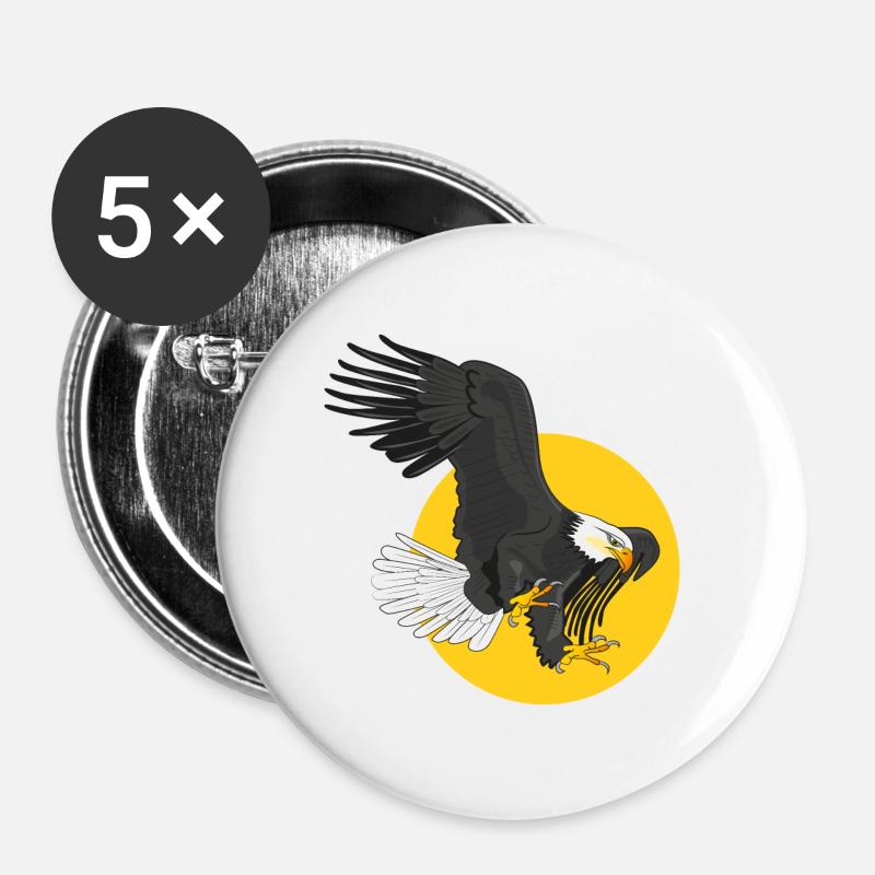 american eagle sun - Buttons large 2.2''/56 mm (5-pack) - white