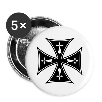 breizh hermine cross - Buttons large 2.2''/56 mm (5-pack) - white - Front