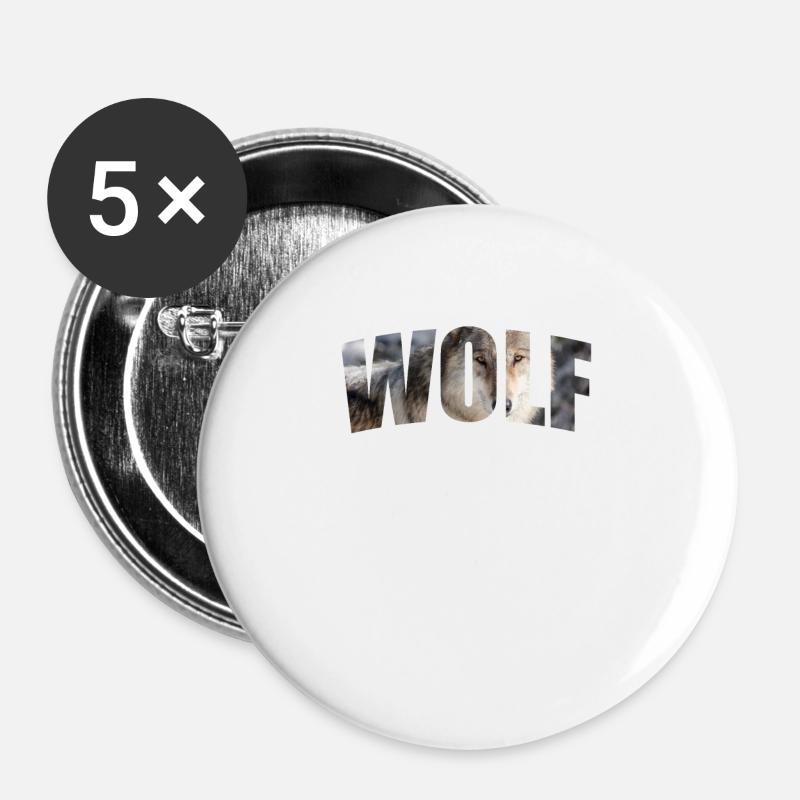 wolf - Buttons large 2.2''/56 mm (5-pack) - white