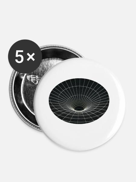 Vortex-Gitter Wurmloch - Buttons groß 56 mm (5er Pack) - Weiß