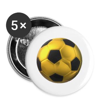 FUssBALL - Buttons groß 56 mm (5er Pack) - Weiß - Vorne