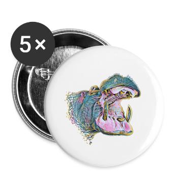 hippo - Buttons large 2.2''/56 mm (5-pack) - white - Front