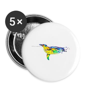 manchot - Lot de 5 grands badges (56 mm) - blanc - Devant