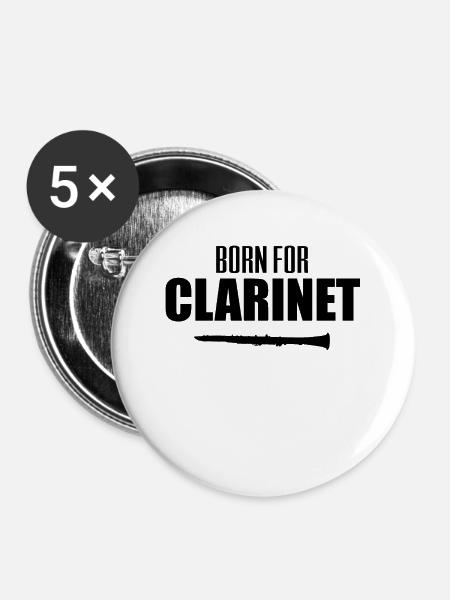 Clarinet - Klarinette - Buttons groß 56 mm (5er Pack) - Weiß