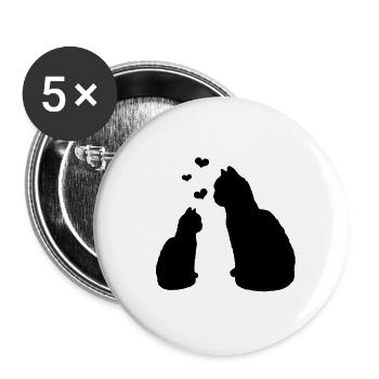 Tasse Kitty Love Cats Cat Tasse Love Cat - Lot de 5 grands badges (56 mm) - blanc - Devant