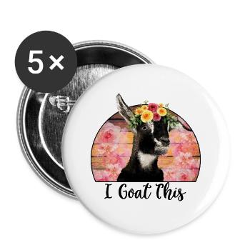 I Goat This - Buttons large 2.2''/56 mm (5-pack) - white - Front
