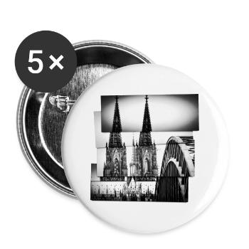 Cathédrale de Cologne - Lot de 5 grands badges (56 mm) - blanc - Devant