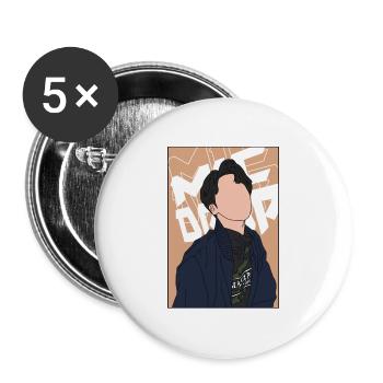 BOY 01 - Buttons large 2.2''/56 mm (5-pack) - white - Front