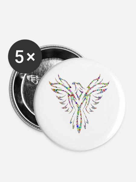 phoenix - Buttons groß 56 mm (5er Pack) - Weiß