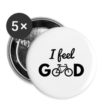 Fahrrad, Fahrrad fahren, Rad, Bike, Radeln, Sport - Buttons groß 56 mm (5er Pack) - Weiß - Vorne