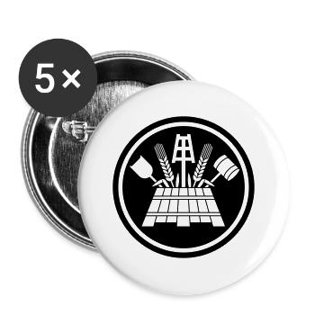 Zunftzeichen der Bierbrauer, negativ - Buttons groß 56 mm (5er Pack) - Weiß - Vorne