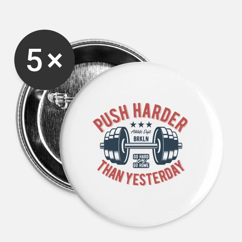 PUSH HARDER - Buttons large 2.2''/56 mm (5-pack) - white