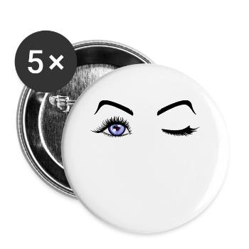 Beauty Eyes Eyelashes one - Buttons large 2.2''/56 mm (5-pack) - white - Front