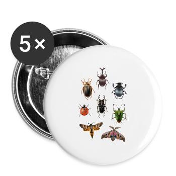 Moth Insects Butterfly Bedbug Insect Gift - Buttons large 2.2''/56 mm (5-pack) - white - Front