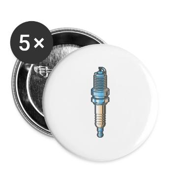 Vintage motorcycle - spark plug - Buttons large 2.2''/56 mm (5-pack) - white - Front