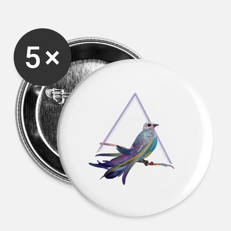 A for Aves - Buttons large 2.2''/56 mm (5-pack) - white