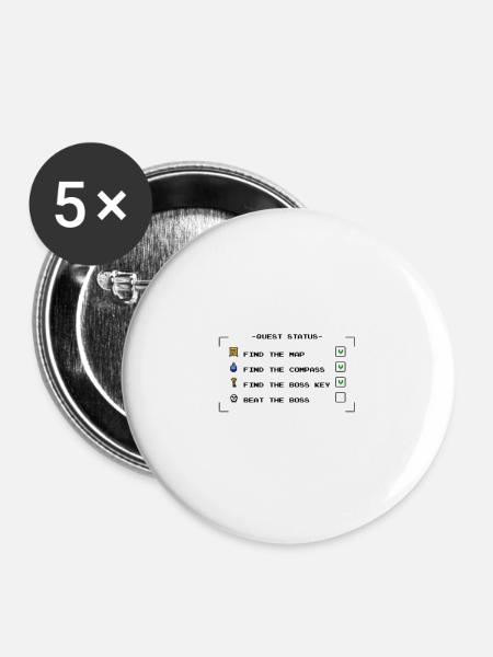 Quest Status - Buttons groß 56 mm (5er Pack) - Weiß