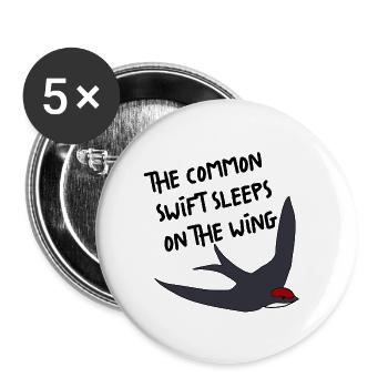 Drôle d'oiseau rapide fait dire cadeau - Lot de 5 grands badges (56 mm) - blanc - Devant