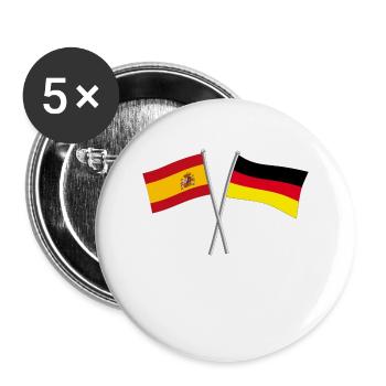 Drapeau Espagne Allemagne - Lot de 5 grands badges (56 mm) - blanc - Devant
