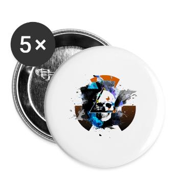skull expolsion atom - Buttons large 2.2''/56 mm (5-pack) - white - Front