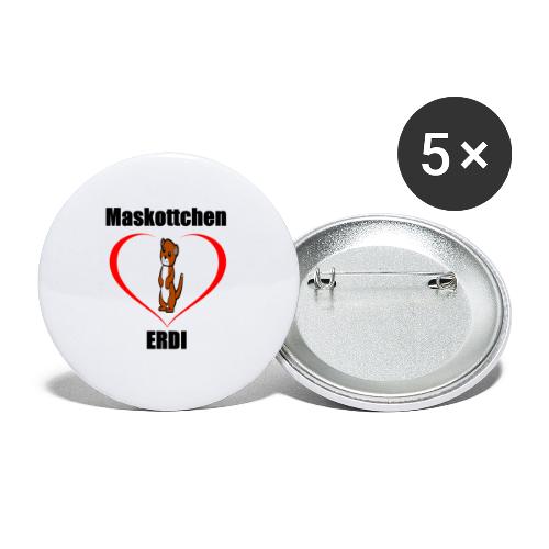 Heart mascot Erdi - Buttons large 2.2''/56 mm (5-pack)