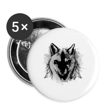 wolf - Buttons large 2.2''/56 mm (5-pack) - white - Front