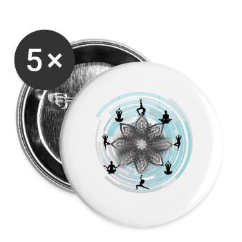 Yoga - Buttons groß 56 mm (5er Pack) - Weiß - Vorne