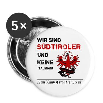 Südtirol - Buttons groß 56 mm (5er Pack) - Weiß - Vorne