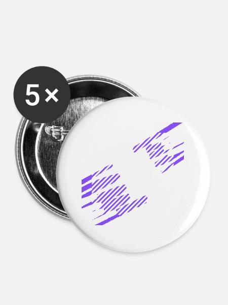 ein design mit streifen - Buttons groß 56 mm (5er Pack) - Weiß