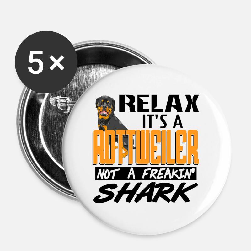 Rottweiler - Buttons large 2.2''/56 mm (5-pack) - white