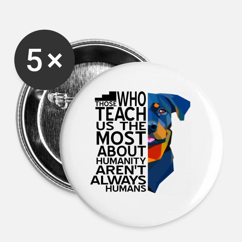 Rottweiler - Buttons large 2.2''/56 mm (5-pack) - white