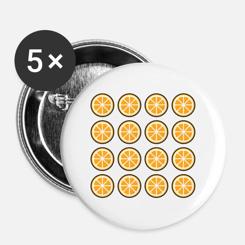 Oranges - Buttons large 2.2''/56 mm (5-pack) - white