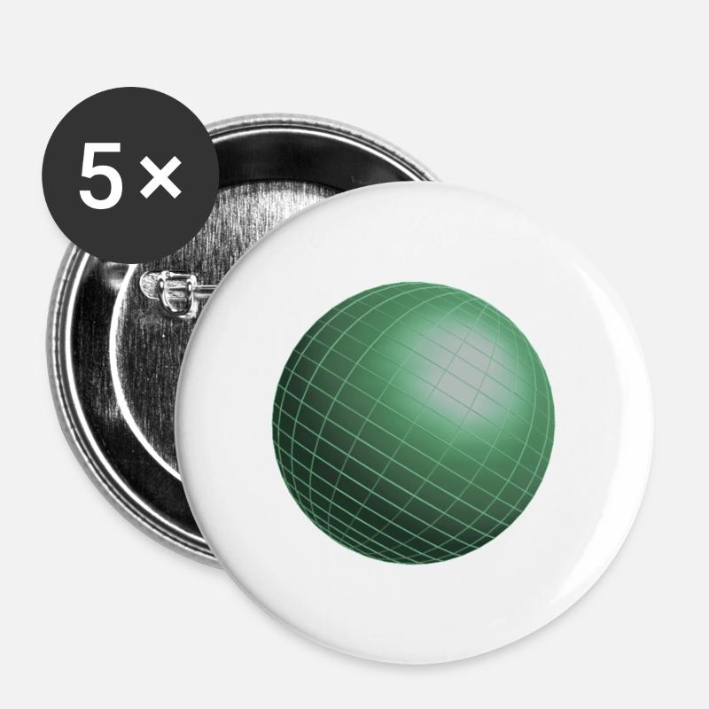 Sphere icon earth idea gift - Buttons large 2.2''/56 mm (5-pack) - white