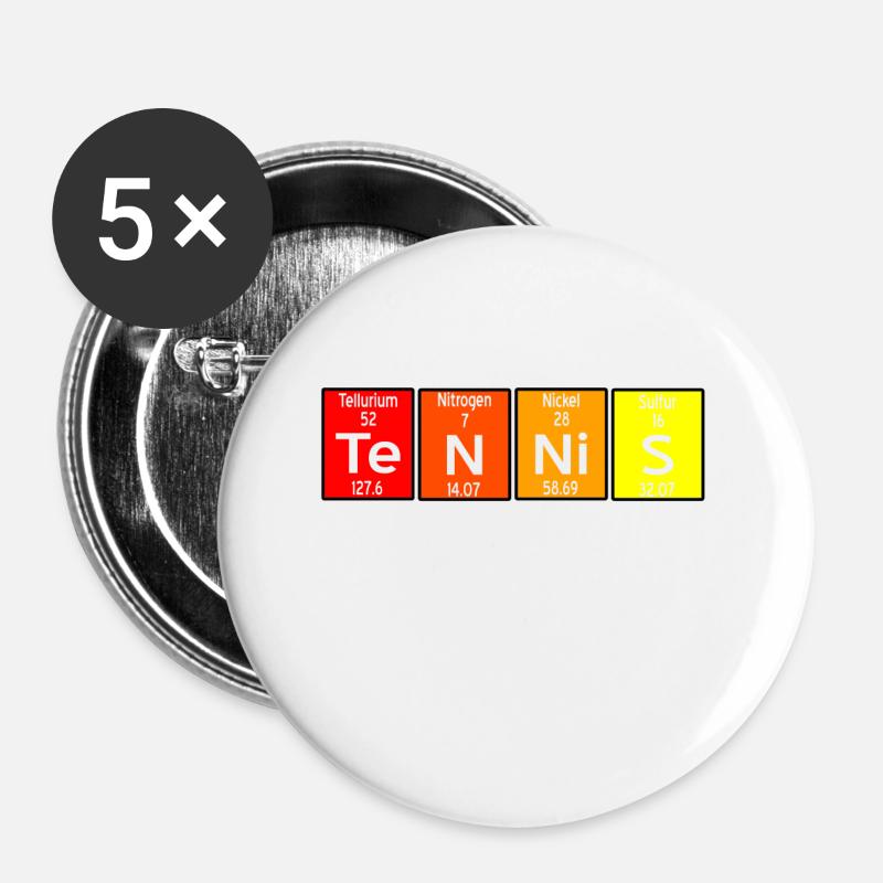 tennis - Buttons large 2.2''/56 mm (5-pack) - white