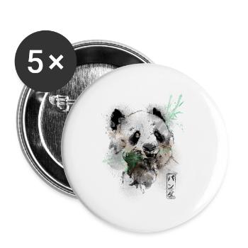 Watercolor Panda Bear - Lot de 5 grands badges (56 mm) - blanc - Devant
