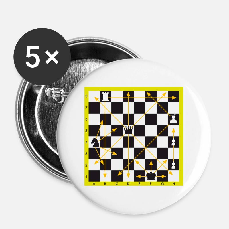 chessboard - Buttons large 2.2''/56 mm (5-pack) - white