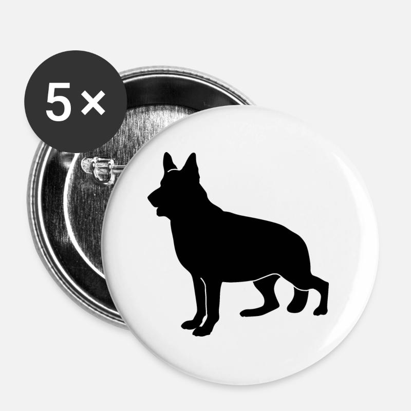 German Schaeferhund silhouette - Buttons large 2.2''/56 mm (5-pack) - white