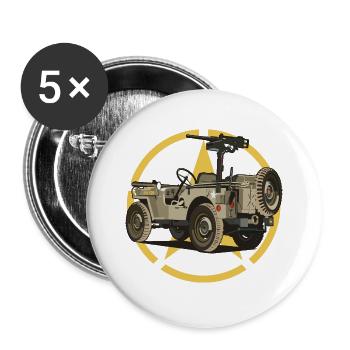 Off-road military vehicle - Buttons large 2.2''/56 mm (5-pack) - white - Front