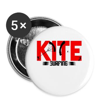 Kitesurfing - Buttons large 2.2''/56 mm (5-pack) - white - Front