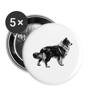 Collie - Buttons large 2.2''/56 mm (5-pack) - white - Front