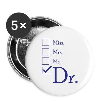 Dr Doctor Geschenk - Buttons groß 56 mm (5er Pack) - Weiß - Vorne