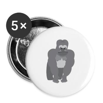 Great ape ridgeback Gorilla - Buttons large 2.2''/56 mm (5-pack) - white - Front