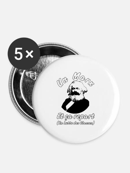 EIN MARX UND ES GEHT WIEDER! - Buttons groß 56 mm (5er Pack) - Weiß