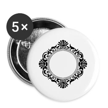 Cadre décoration cadre photo cadre photo baroque - Lot de 5 grands badges (56 mm) - blanc - Devant