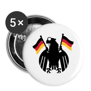 Heraldic Eagle Cartoon / German Eagle Cartoon (3c) - Buttons large 2.2''/56 mm (5-pack) - white - Front
