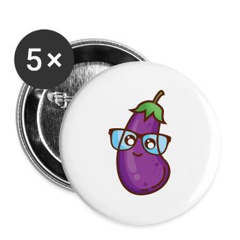 Guini Aubergini - Buttons groß 56 mm (5er Pack) - Weiß - Vorne