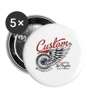 1709 Motorcycle 2 - Lot de 5 grands badges (56 mm) - blanc - Devant