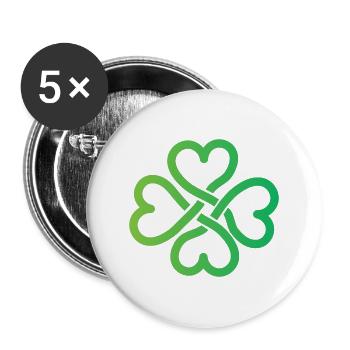 Keltisches Symbol Shamrock Klee Keltischer Knoten - Buttons groß 56 mm (5er Pack) - Weiß - Vorne